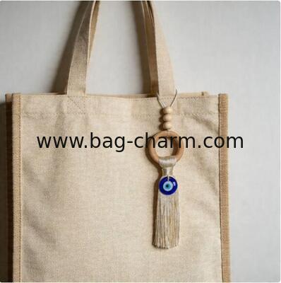 GUGEER Abalorios para bolso de ojo turco con diseño de mal de ojo, para buena suerte y protección en el hogar, decoración de bolso con borlas, pulsera, llavero para mujer