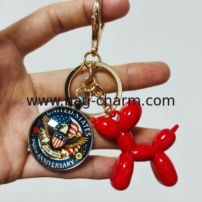 GUGEER USA 250th Anniversary Merchandise American Eagle Flag Keychain Commemorative Gifts Keychains for 1776-2026