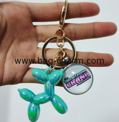 LLAVERO CON DISEÑO DE PERRO DE GLOBO DE JALEA LINDO DE GUGEER PARA MUJER, DIJES DE VOLEIBOL, LLAVEROS DE VOLEIBOL, COLGANTE PERSONALIZADO CON TU LOGOTIPO
