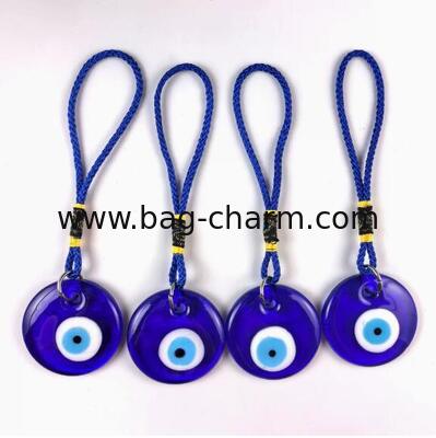 GUGEER Blue Evil Eye Glass Hanging Pendant Car Rearview Evil Eye Encanto Ornamento Turco Griego Amuleto Decoración de pared Accesorios para la protección de la buena suerte