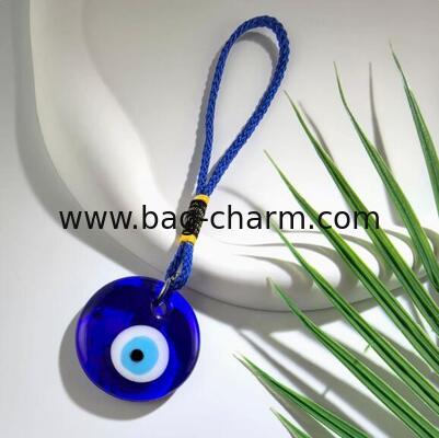GUGEER Blue Evil Eye Glass Hanging Pendant Car Rearview Evil Eye Encanto Ornamento Turco Griego Amuleto Decoración de pared Accesorios para la protección de la buena suerte