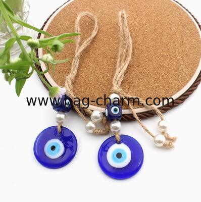 GUGEER Blue evil eye Bag Charms Home Protection Charm - Evil Eye Wall Decor - Turkish Nazar Amulet