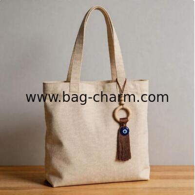 GUGEER Abalorios para bolso de ojo turco con diseño de mal de ojo, para buena suerte y protección en el hogar, decoración de bolso con borlas, pulsera, llavero para mujer