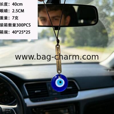 GUGEER Evil Eye Keychain Turkish Evil Eye Bag Charms Blue Keyring Good Luck Greece Keychain Gift for for Home Office and Car Decoration