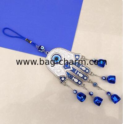 Blue Evil Eye Hand of Fatima Wind Chimes Outdoor Decoration, Hamsa Hand Windcatcher, Evil Eye Wind Bells, Fatima's Holy Hand Blue Evil Eye Amulet Wind Chimes for Home,Gift for Mom,Balcony,Patio,Garden