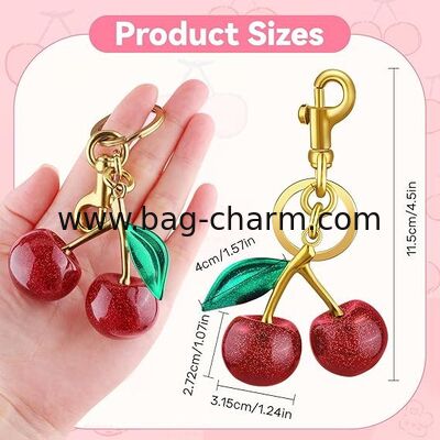 Colgante de bolso con llavero de cereza GUGEER para bolsos – Lindo accesorio de llavero para mujer, dijes de bolso de moda para llaves de coche