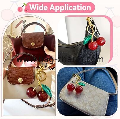 Colgante de bolso con llavero de cereza GUGEER para bolsos – Lindo accesorio de llavero para mujer, dijes de bolso de moda para llaves de coche