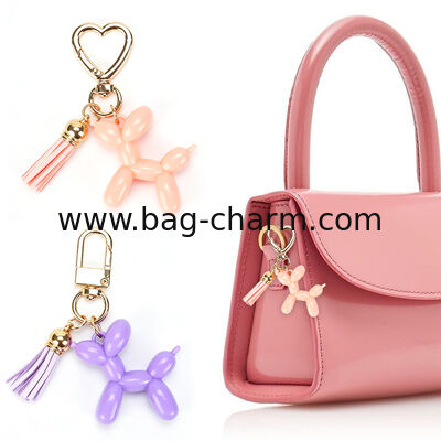 GUGEER Globo de jalea rosa Cadete de llave para perros Hermoso anillo de llave para cachorros,Lindo Animales de mascota Clave de llave Decoración llavero de metal Regalo portátil para niñas
